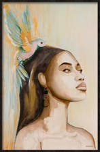 Kunst aan de muur Woman and hummingbird 98x148 cm
