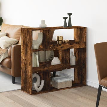vidaXL Kamerscherm 100x33x94,5 cm bewerkt hout gerookt, Verzenden, Nieuw, Overige houtsoorten