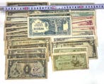Japan. 46 used Japanes military bank notes Rupees, Peses,/