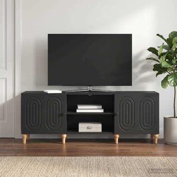 vidaXL TV-kast 150 x 31 x 50 cm Zwart Bewerkt hout, Minder dan 50 cm, Verzenden, Nieuw, Minder dan 100 cm