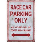 Wandbord - Race Car Parking Only, Ophalen of Verzenden, Nieuw