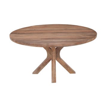 Mangohouten Eettafel Sun Rond 150 cm Houten onderstel, Verzenden, Rond, Nieuw, Industriële meubels