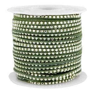 1 meter Imitatie leer 3mm met goud aluminium studs Silver..., Ophalen of Verzenden, Nieuw, Draad