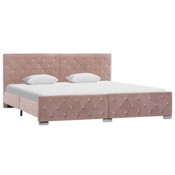 vidaXL Bedframe fluweel roze 180x200 cm, Huis en Inrichting, Eenpersoons, Verzenden, Nieuw, 80 cm