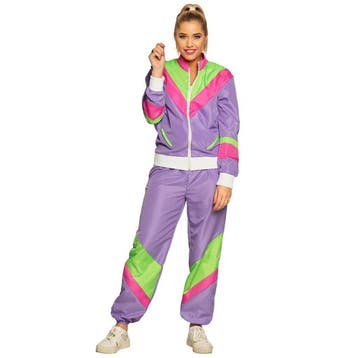 Trainingspak Retro Paars Dames | Fout trainingspak - M, Kleding | Dames, Carnavalskleding en Feestkleding, Verzenden, Nieuw