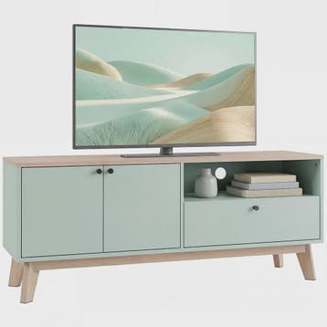 SediaXL TV Meubel 120 cm Lichtgroen met 2 Deuren, Lade en Op, Verzenden, Nieuw