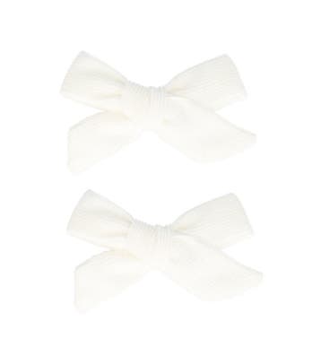 Duckklemmen 8cm - Ribstof Strik - Wit - 2 Stuks, Nieuw
