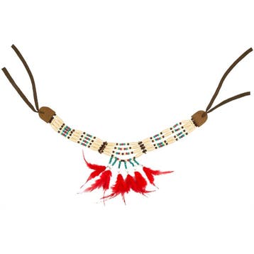 Halsketting met veertjes Indiaan Lootah, Kleding | Dames, Carnavalskleding en Feestkleding, Ophalen of Verzenden, Nieuw