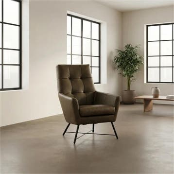 Leren fauteuil Proud, Nieuw, Ophalen of Verzenden, 75 tot 100 cm, Industrieel, Modern