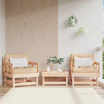 vidaXL Tuinstoelen 2 st massief grenenhout, Verzenden, Nieuw, Tuinset