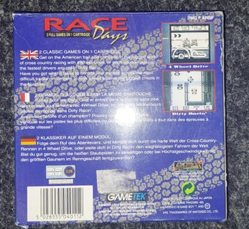 Race Days (Gameboy tweedehands game), Ophalen of Verzenden, Zo goed als nieuw