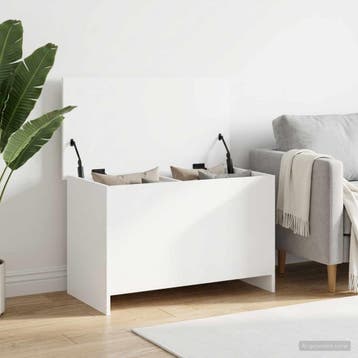 vidaXL Opbergkist met opslag Wit 80 x 40 x 50 cm Bewerkt, Huis en Inrichting, Woonaccessoires | Kisten, Verzenden, Nieuw