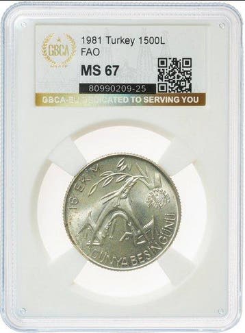 Turkije. 1500 Lira 1981 - MS67