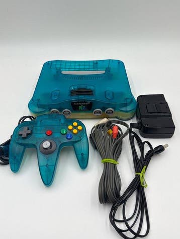Nintendo - Nintendo 64 Transparent Blue Console NUS-001 –, Spelcomputers en Games, Nieuw