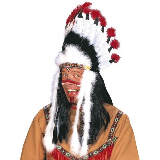 Indianentooi Sitting Bull - Feesthoeden overig, Hobby en Vrije tijd, Feestartikelen, Ophalen of Verzenden