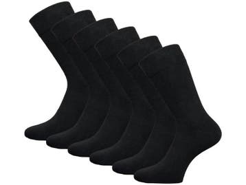 6 paar SQOTTON® Katoenen sokken - Naadloos - Zwart, Verzenden, Nieuw