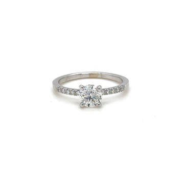 Verlovingsring - 14 karaat Witgoud - 1.14ct. tw. Diamant
