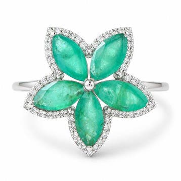 Zonder minimumprijs - Ring Platina - 4.24ct. tw. Smaragd -, Nieuw