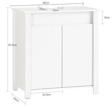 Witte Wastafel Onderkast Badkamer met 2 Deuren, Verzenden, Nieuw