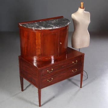 Schrijfkabinet of Drankenkastje in deels half rond in strak, Ophalen of Verzenden