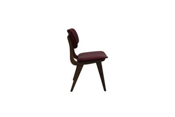 Vintage jaren 50/60 stoel – houten poten met bordeauxrode, Ophalen of Verzenden, Nieuw