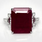 Zonder minimumprijs - Ring - 14 karaat Witgoud, HRD 9,18 ct, Nieuw