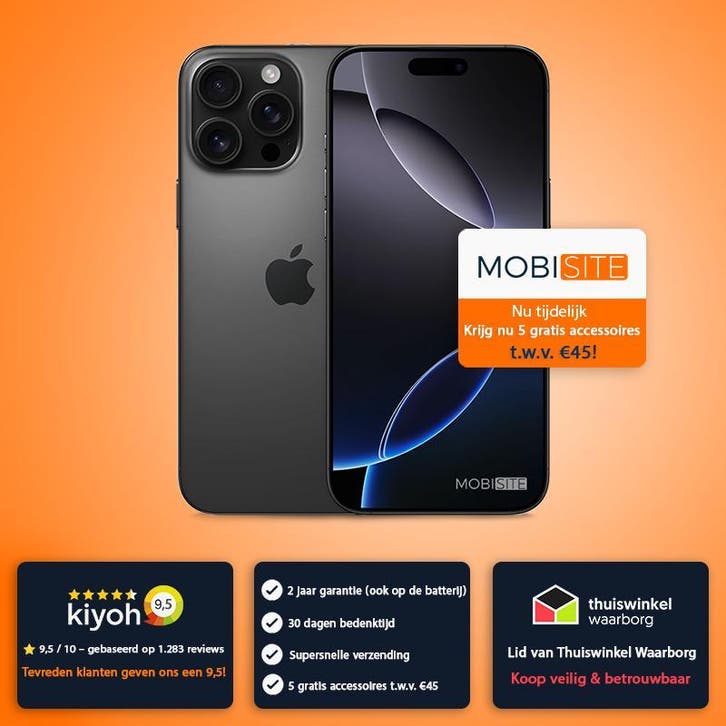 Apple iPhone 16 Pro | 4 Gratis Accessoires – Accu tot 100%, Telecommunicatie, Mobiele telefoons | Apple iPhone, Zonder abonnement