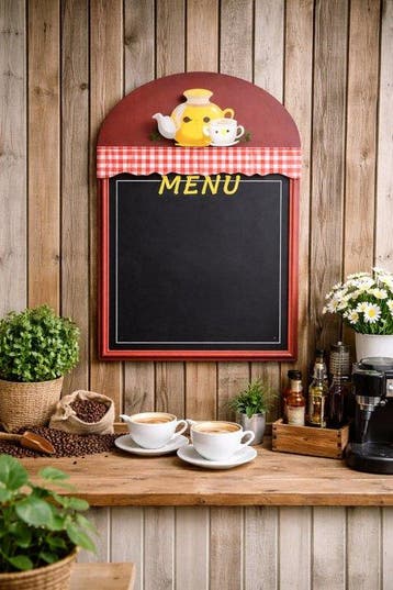 Wanddecoratie - Europa - krijtboord MENU 80 cm