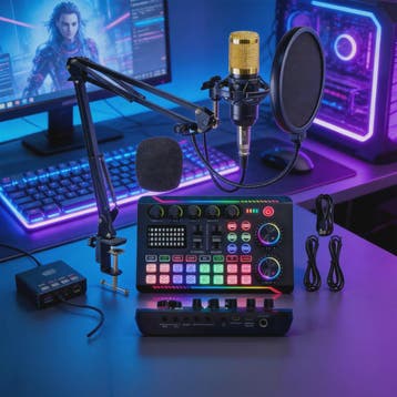 Professionele Livestream Microfoon Kit met Audio Interface,, Muziek en Instrumenten, Microfoons, Verzenden, Nieuw