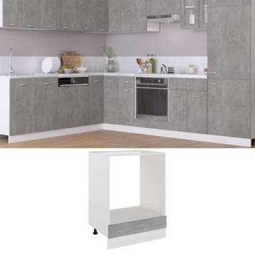 vidaXL Ovenkast Lyon 60x46x81,5 cm bewerkt hout betongrijs, Huis en Inrichting, Verzenden, Nieuw, Grijs