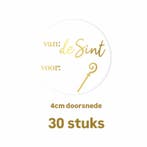 30x Sluitstickers -van voor sint - 4cm - staf- goudfolie, Ophalen of Verzenden, Nieuw, Meerdere stickers