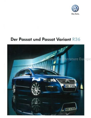 2009 VOLKSWAGEN PASSAT R36 BROCHURE GERMAN, Nieuw, Volkswagen, Author
