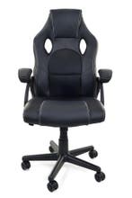 Bureaustoel Racer PRO | ECO-leer Zwart | Nieuw | Scherpe..., Zwart, Nieuw, Ophalen of Verzenden, Bureaustoel