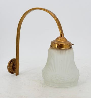 Wandlamp - gansnek - Messing - Flor