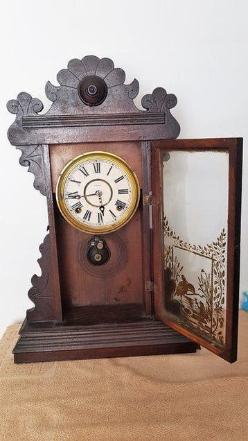 Klok - Hout - 1920-1930, Antiek en Kunst, Antiek | Klokken