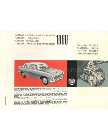 1960 LANCIA FLAMINIA PROGRAMMA BROCHURE, Nieuw, Author
