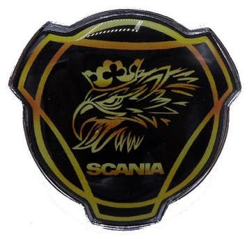 Logo voor Scania 77mm griffioen zwart goud kunstst, Ophalen of Verzenden, Nieuw