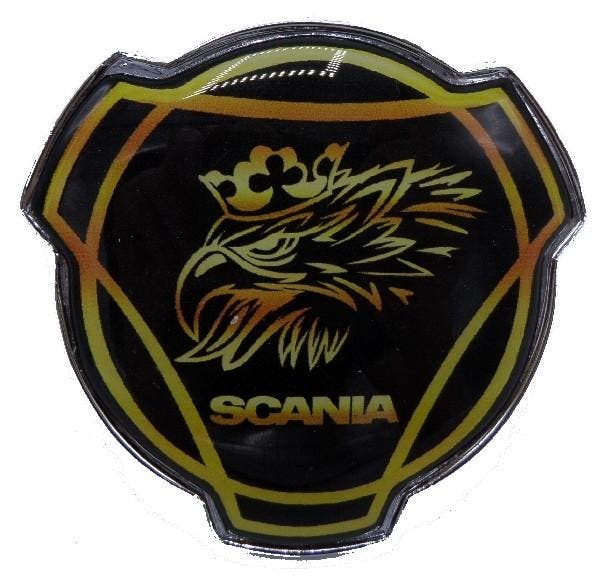 Logo voor Scania 77mm griffioen zwart goud kunstst, Auto-onderdelen, Vrachtwagen-onderdelen, Ophalen of Verzenden