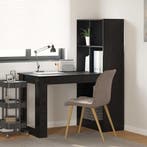 vidaXL Bureau met plank Zwart Eiken 122 x 67 x 145 cm, Verzenden, Nieuw