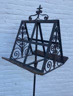 dubbele muziekstandaard boekenstandaard van metaal en hout, Ophalen of Verzenden