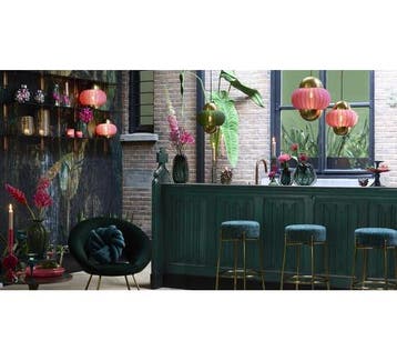 2dekans | Light & Living Hanglamp Cetara - Kralen Roze/Brons, Ophalen of Verzenden, Zo goed als nieuw