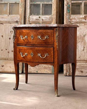 Commode - Ladekast - Walnoot, Eik, Verguld brons - Franse