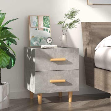 vidaXL Nachtkastje 40x35x47,5 cm betongrijs, Minder dan 45 cm, Verzenden, Nieuw, Minder dan 55 cm