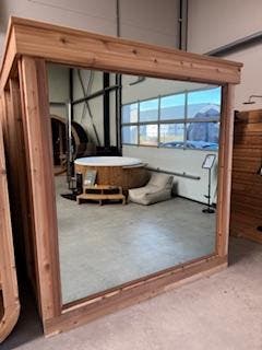 Luxe buitensauna Pure Cube Orion met spiegelglas Actieprijs, Nieuw