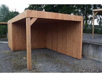 Veiling - Tuinhuis triple-profiel met overkapping 350x600x24, Nieuw