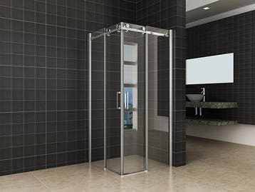 Douche hoekinstap + 2 schuifdeuren 900x900x2000 chroom 8mm N, Verzenden, Nieuw