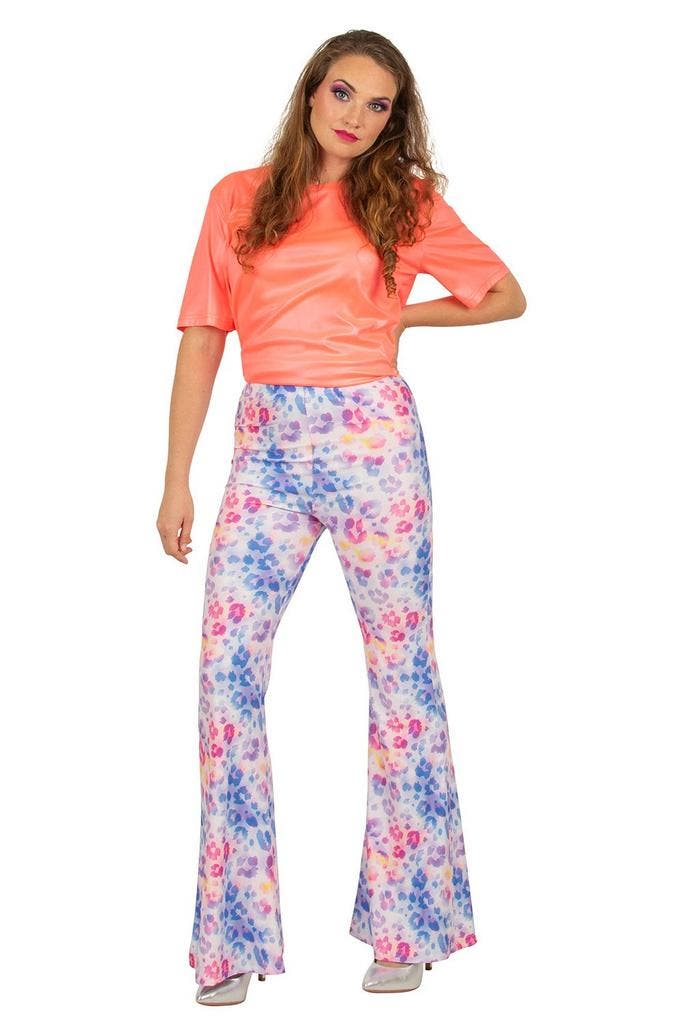 Flared Broek Panterprint Multicolour, Kleding | Dames, Carnavalskleding en Feestkleding, Nieuw, Ophalen of Verzenden