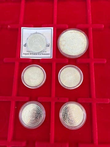 Frankrijk. 10 Euro / 50 Euro 2009/2019 (6 coins) (Zonder