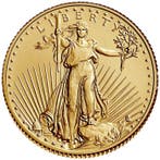 1/10 oz - Goud .916 - American Gold Eagle Random Years, Postzegels en Munten