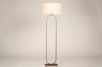 Rietveld Vloerlampen - Beige, Brons - Stof, Metaal, Huis en Inrichting, Lampen | Vloerlampen, Verzenden, Nieuw